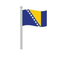 vlag van Bosnië en herzegovina Aan vlaggenmast geïsoleerd vector