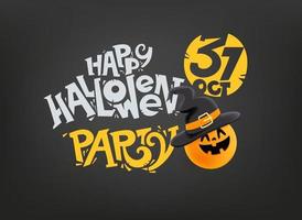 happy halloween party vector banner met inscriptie