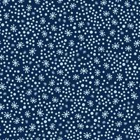 vector naadloos patroon met sneeuwvlokken op donkerblauw