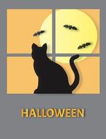 happy halloween banner in papier gesneden stijl vector