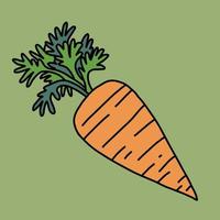 doodle uit de vrije hand schets tekening van wortel groente. vector