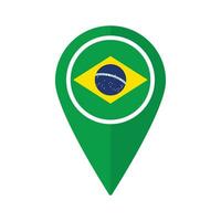 vlag van Brazilië vlag Aan kaart nauwkeurig icoon geïsoleerd groen kleur vector