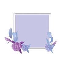 mooie frameachtergrond met bloemen zacht paars vector