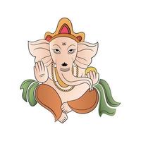 ganpati geïllustreerd op geïsoleerde achtergrond. gelukkig gnaesh chaturthi. vector