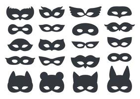 zwart carnaval silhouet masker op wit gezet vector