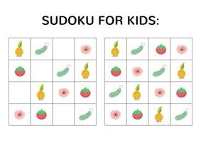 sudoku-spel voor kinderen met schattige foto's. vector