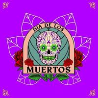 decoratieve schedel hoofd dag van de dode mexico illustratie vector