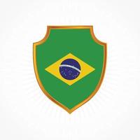 braziliaanse vlag vector met schild frame