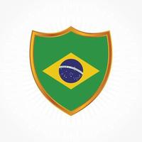 braziliaanse vlag vector met schild frame