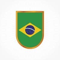 braziliaanse vlag vector met schild frame