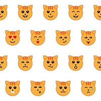 emotioneel kattengezicht naadloos patroon vector