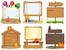 houten uithangborden set vector