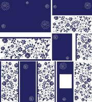 reeks van vijf 5 wijnoogst uitnodiging kaart met overladen elegant retro abstract bloemen ontwerp vector
