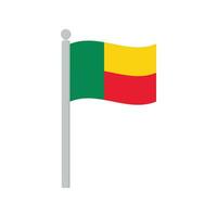 vlag van Benin Aan vlaggenmast geïsoleerd vector