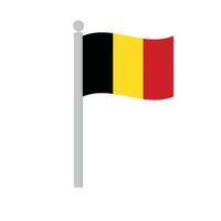 vlag van belgie Aan vlaggenmast geïsoleerd vector