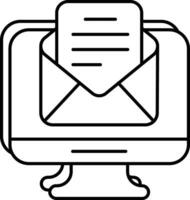 online mail lijn pictogrammen ontwerp stijl vector