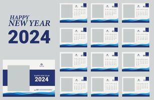 kalender 2024 afdrukken klaar ontwerp vector