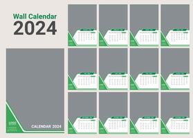 kalender 2024 afdrukken klaar ontwerp vector