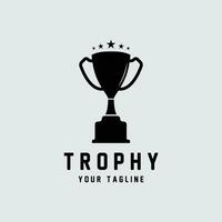 trofee logo ontwerp, prijs winnaar kampioenschap trofee vector, succes merk vector