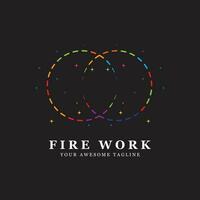 vuurwerk logo vector icoon illustratie ontwerp