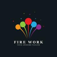 vuurwerk logo vector icoon illustratie ontwerp