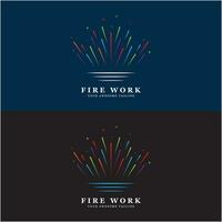 vuurwerk logo vector icoon illustratie ontwerp