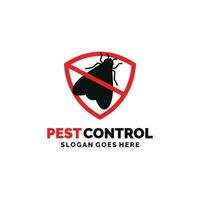 vlieg plaag controle logo ontwerp vector illustratie. plaag controle logo