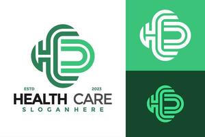 brief h Gezondheid zorg logo ontwerp vector symbool icoon illustratie