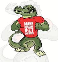 cartoon krokodil sportschool training vector karakter illustratie