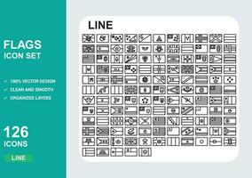 vlaggen 1 gedetailleerd icoon reeks pro vector