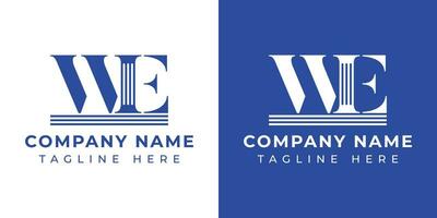 brief ew en wij pijler logo, geschikt voor bedrijf met wij of ew verwant naar pijler. vector