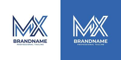 brief mx lijn monogram logo, geschikt voor bedrijf met mx of xm initialen. vector