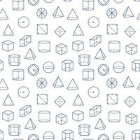 meetkundig figuren vector schets naadloos patroon - geometrie onderwijs achtergrond
