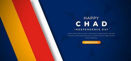 gelukkig Tsjaad onafhankelijkheid dag ontwerp papier besnoeiing vormen achtergrond illustratie voor poster, banier, reclame, groet kaart vector