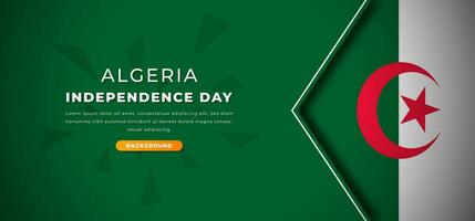 gelukkig Algerije onafhankelijkheid dag ontwerp papier besnoeiing vormen achtergrond illustratie voor poster, banier, reclame, groet kaart vector