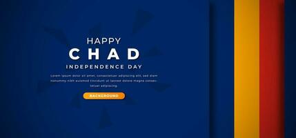 gelukkig Tsjaad onafhankelijkheid dag ontwerp papier besnoeiing vormen achtergrond illustratie voor poster, banier, reclame, groet kaart vector