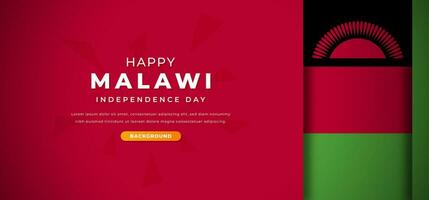 gelukkig Malawi onafhankelijkheid dag ontwerp papier besnoeiing vormen achtergrond illustratie voor poster, banier, reclame, groet kaart vector