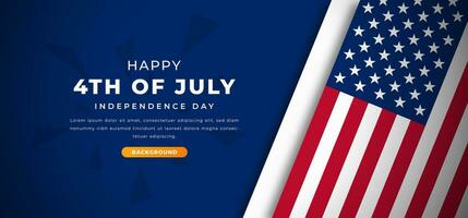 4e van juli Verenigde Staten van Amerika onafhankelijkheid dag ontwerp papier besnoeiing vormen achtergrond illustratie voor poster, banier, reclame, groet kaart vector