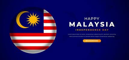 gelukkig Maleisië onafhankelijkheid dag ontwerp papier besnoeiing vormen achtergrond illustratie voor poster, banier, reclame, groet kaart vector