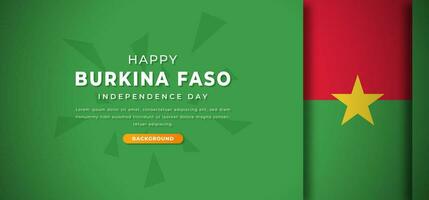 gelukkig Burkina faso onafhankelijkheid dag ontwerp papier besnoeiing vormen achtergrond illustratie voor poster, banier, reclame, groet kaart vector