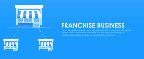 Franchise-banner. Winkelketen met een klaar businessplan. Platte vectorillustratie vector