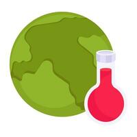 thermometer met wereldbol symboliseert concept van globaal opwarming vector