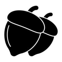 een mooi ontwerp icoon van eikel- fruit vector