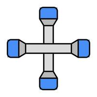 bewerkbare ontwerp icoon van kruis moersleutel vector