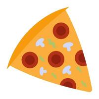 bewerkbare ontwerp icoon van pizza plak vector