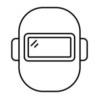 een lineair ontwerp icoon van lassen helm vector