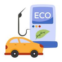 premie downloaden icoon van eco benzine pomp vector