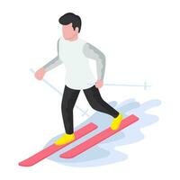 een uniek ontwerp illustratie van skiër vector