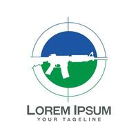 illustratie geweer logo, gemakkelijk geweer logo, negatief ruimte geweer logo illustratie vector