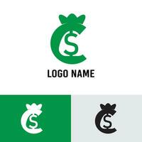 vector brief c en geld logo verzameling